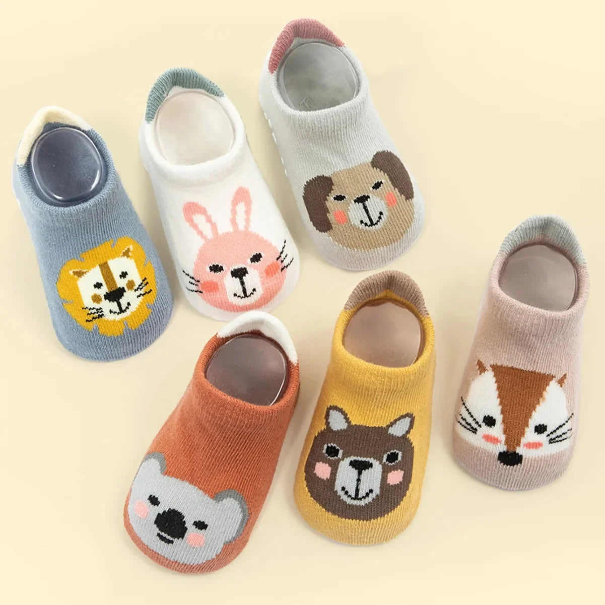 Calcetines Antideslizantes con Diseños de Animalitos (6M a 5A)