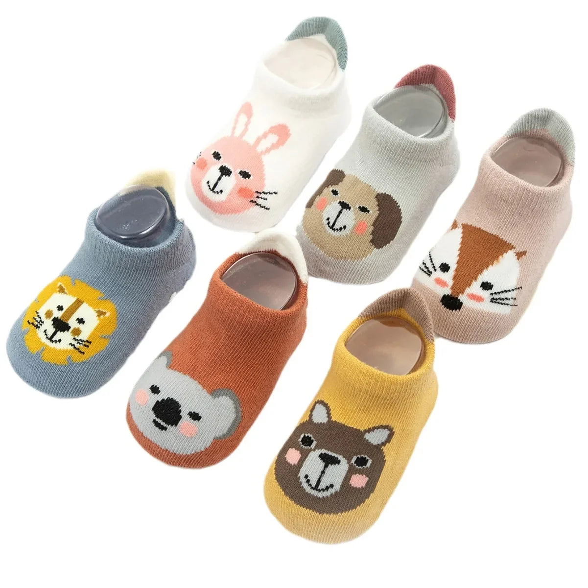 Calcetines Antideslizantes con Diseños de Animalitos (6M a 5A)