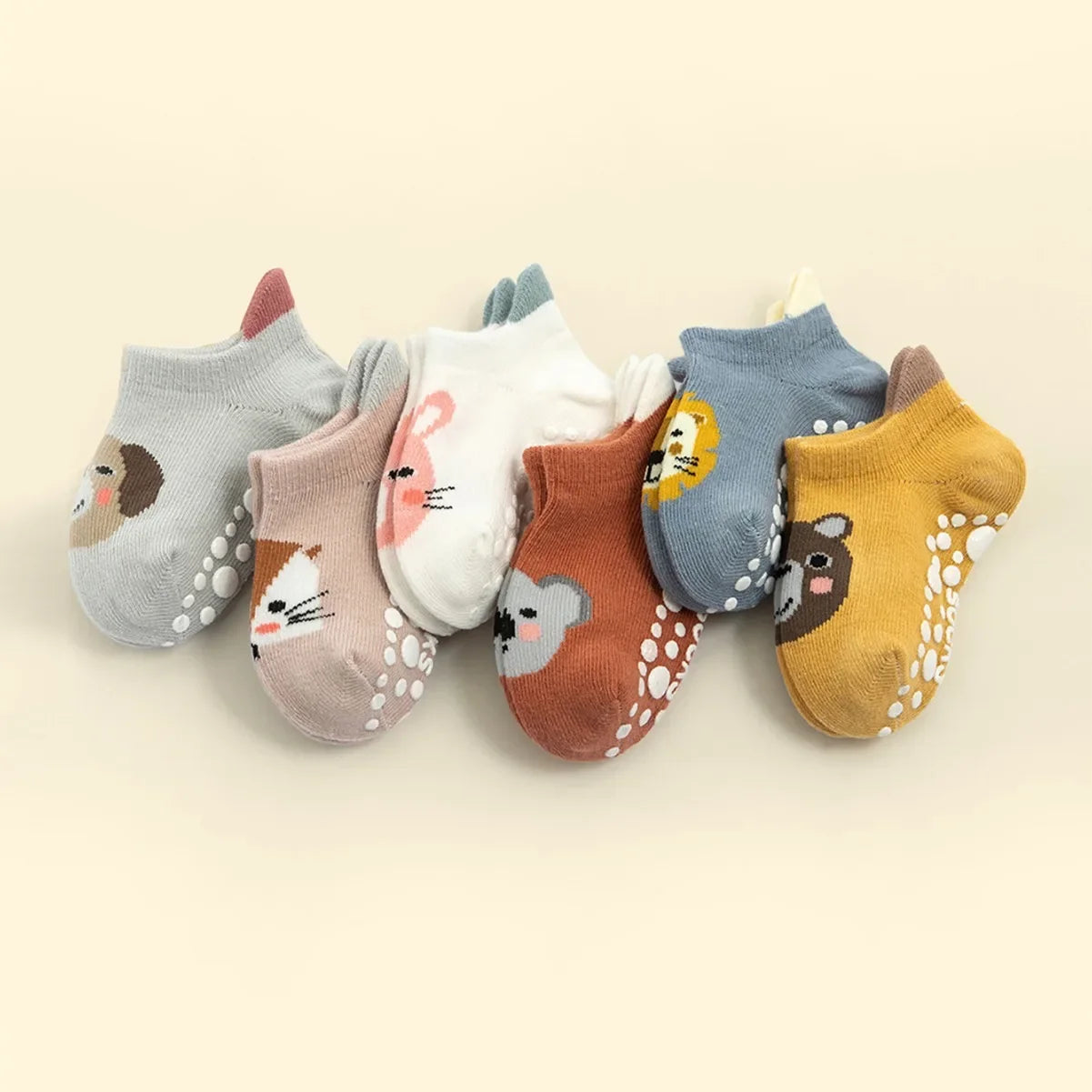 Calcetines Antideslizantes con Diseños de Animalitos (6M a 5A)