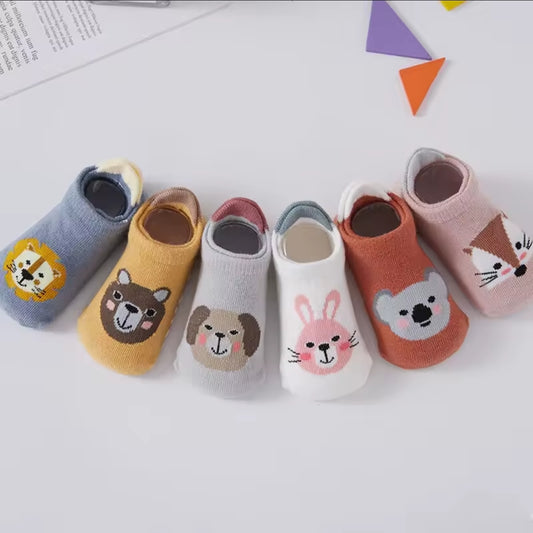 Calcetines Antideslizantes con Diseños de Animalitos (6M a 5A)